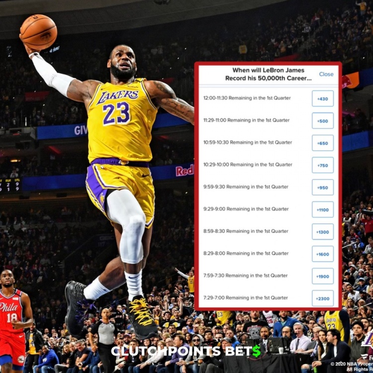  僅差1分！詹姆斯今日何時破五萬分賠率：開場30秒內(nèi)最被看好