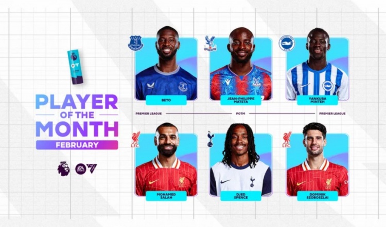  英超2月最佳候選：貝托、馬特塔、明特、薩拉赫、斯賓塞、索博