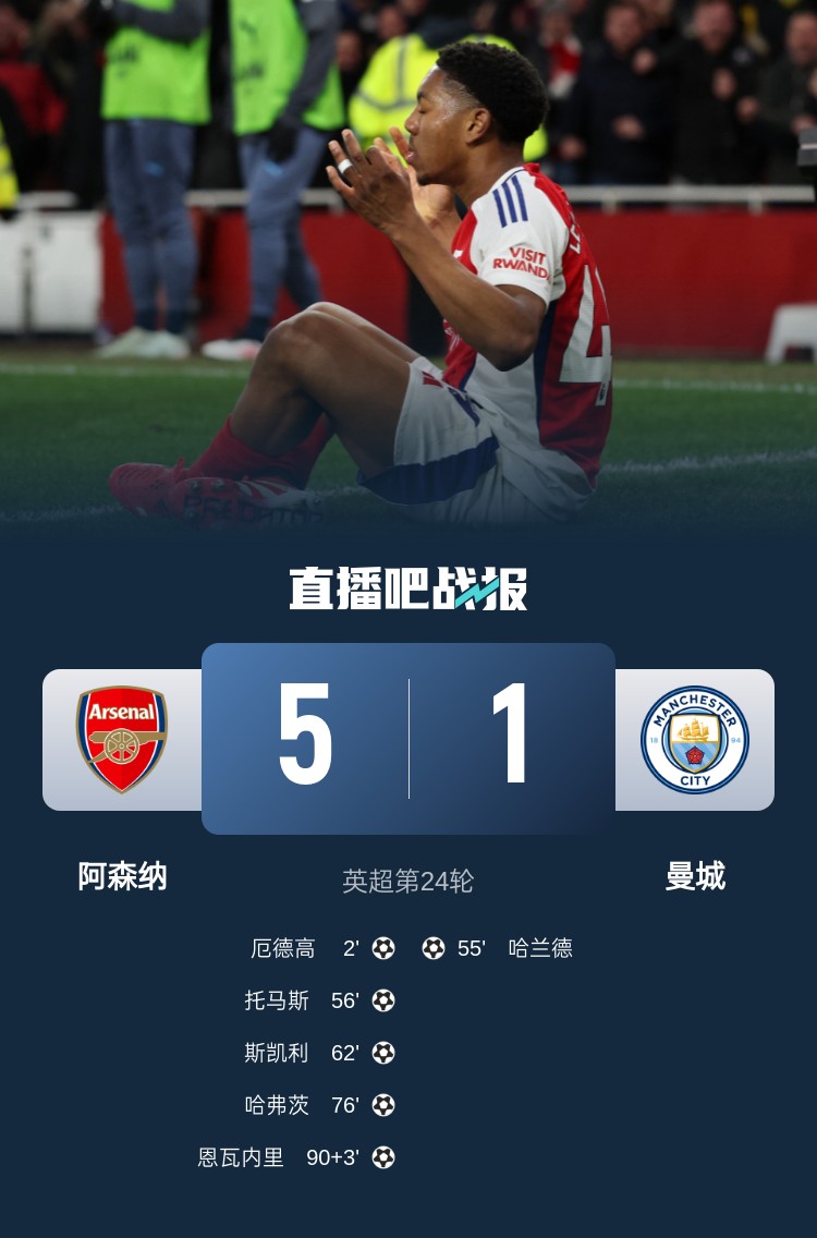 硬氣槍手無畏強敵！阿森納本賽季5-1碾壓曼城，3-0完勝皇馬